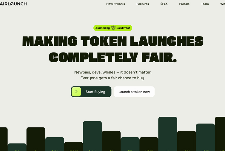 Fairlaunch website, making token launches completely fair